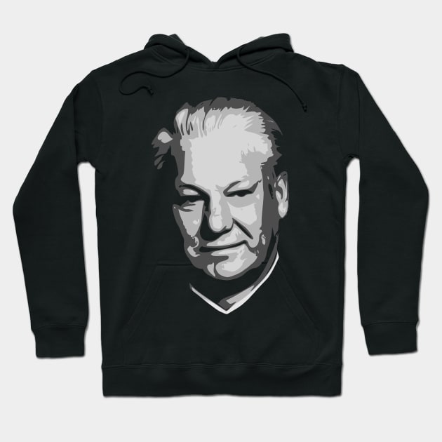 Boris Yeltsin Black and White Hoodie by Nerd_art